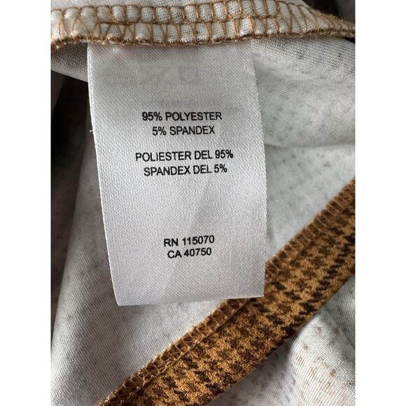 Nina Leonard Womens Brown Houndstooth Bell Sleeve Zip Up Shift Dress Size Medium - Picture 6 of 7